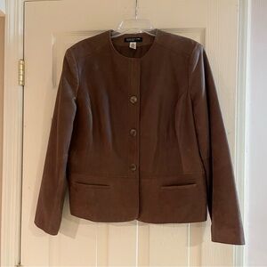 Women’s Jones New York Collection 100% Leather Brown Jacket Size XL